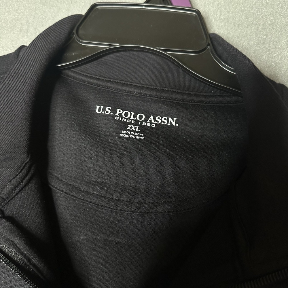 U.S. Polo Assn. Men Fleece Full Zip Hoodie with Big Pony 2xl full zipper pockets - Picture 5 of 11